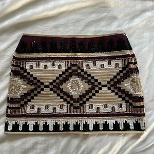 Beaded Aztec style mini skirt from Zara